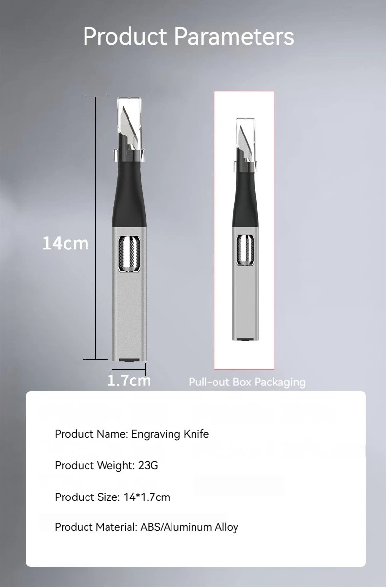 Pen-shaped DIY Aluminum Handle Carving Knife Comes with 5 Horseshoe Art Blades That Can Be Replaced by Yourself