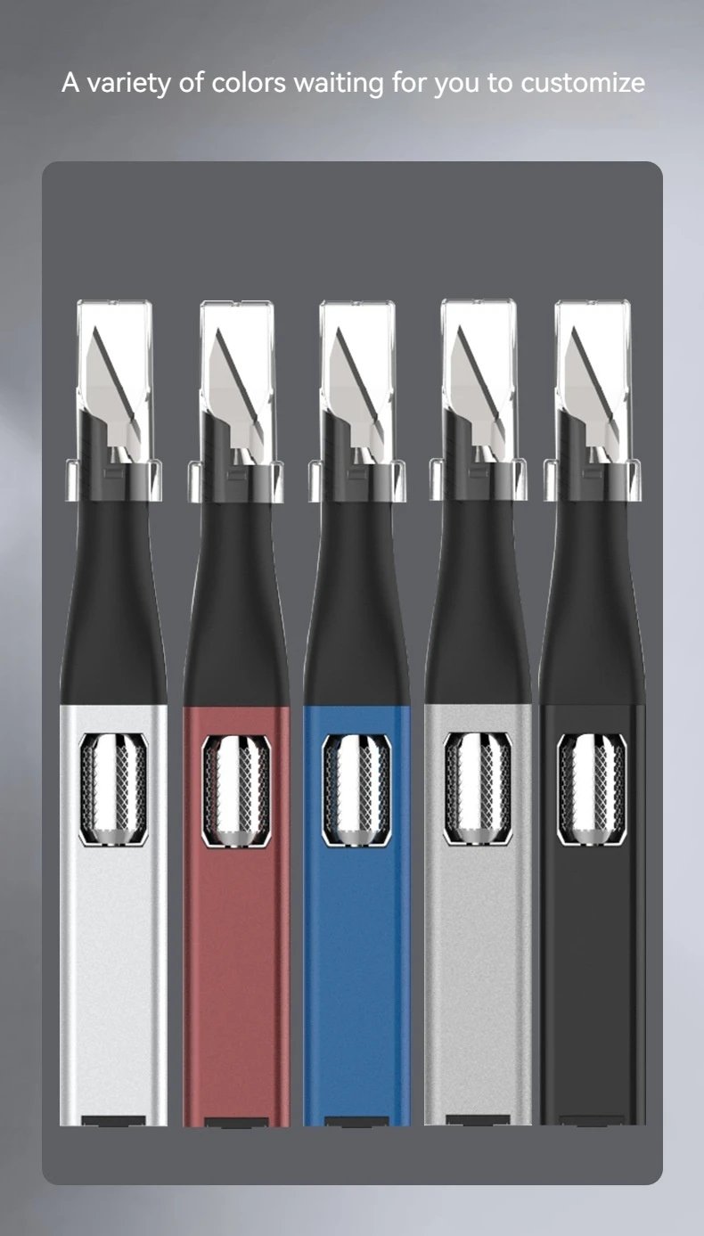 Pen-shaped DIY Aluminum Handle Carving Knife Comes with 5 Horseshoe Art Blades That Can Be Replaced by Yourself