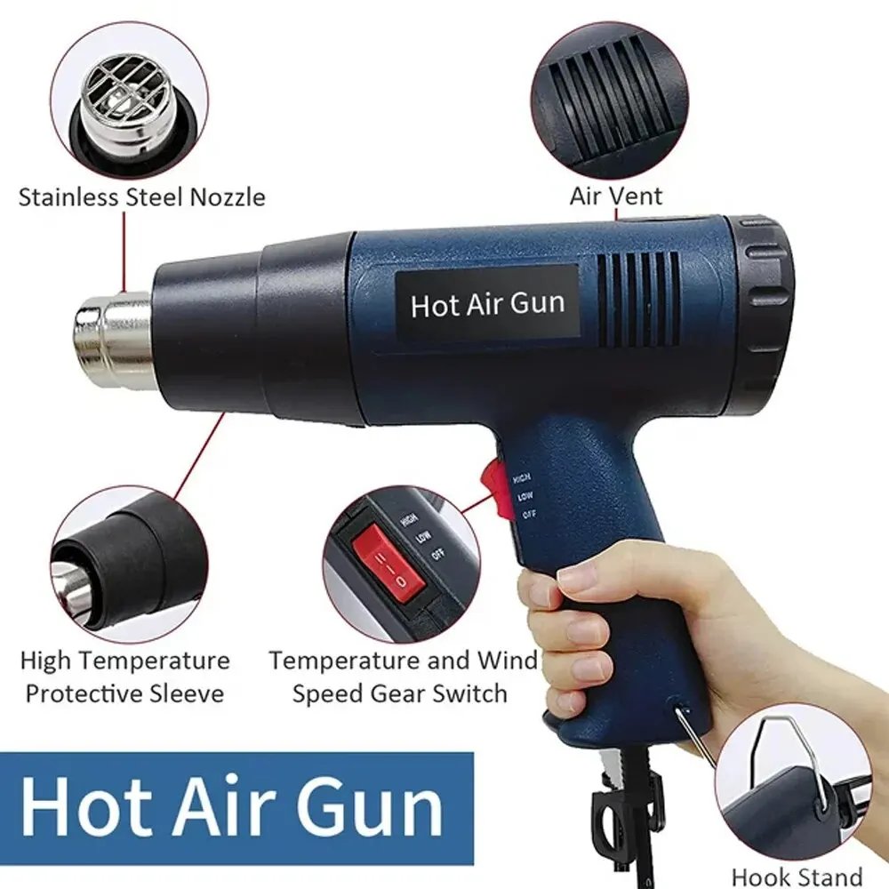 Industrial Hair dryer Heat Gun 2500W Hot Air Gun Air dryer for soldering Thermal blower Soldering station Shrink wrapping Tools Industrial Hair dryer Heat Gun 2500W Hot Air Gun Air dryer for soldering Thermal blower Soldering station Shrink wrapping Tools