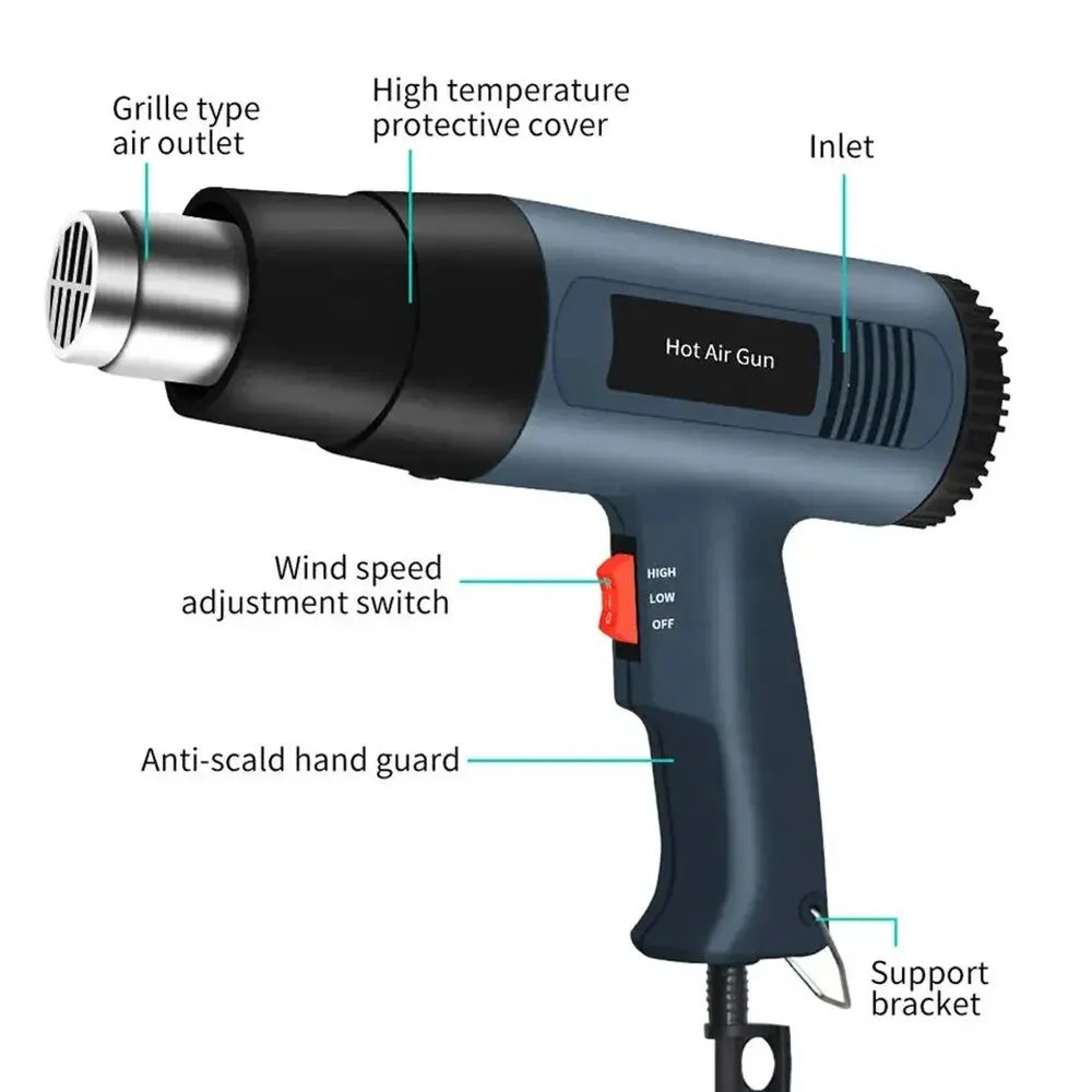 Industrial Hair dryer Heat Gun 2500W Hot Air Gun Air dryer for soldering Thermal blower Soldering station Shrink wrapping Tools Industrial Hair dryer Heat Gun 2500W Hot Air Gun Air dryer for soldering Thermal blower Soldering station Shrink wrapping Tools