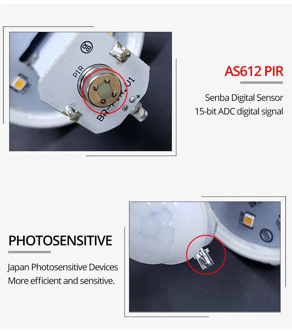 E27 LED Bulb PIR Motion Sensor 110V 220V 12W 15W 18W Dusk Dawn LED Light Lamps Spotlights Night Light For Home Stair Hallway