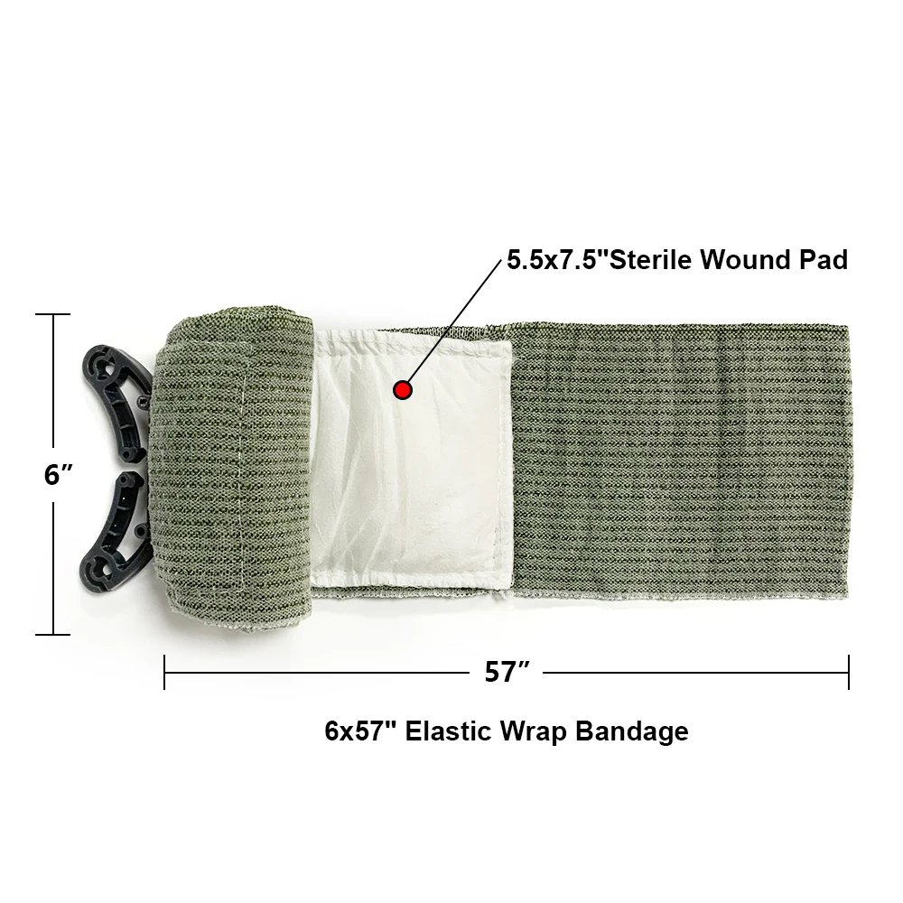 CARBOU 4/6in Israeli Bandage Wound Dressing Emergency Bandage Combat Compression Tactical First Aid IFAK Trauma Medical