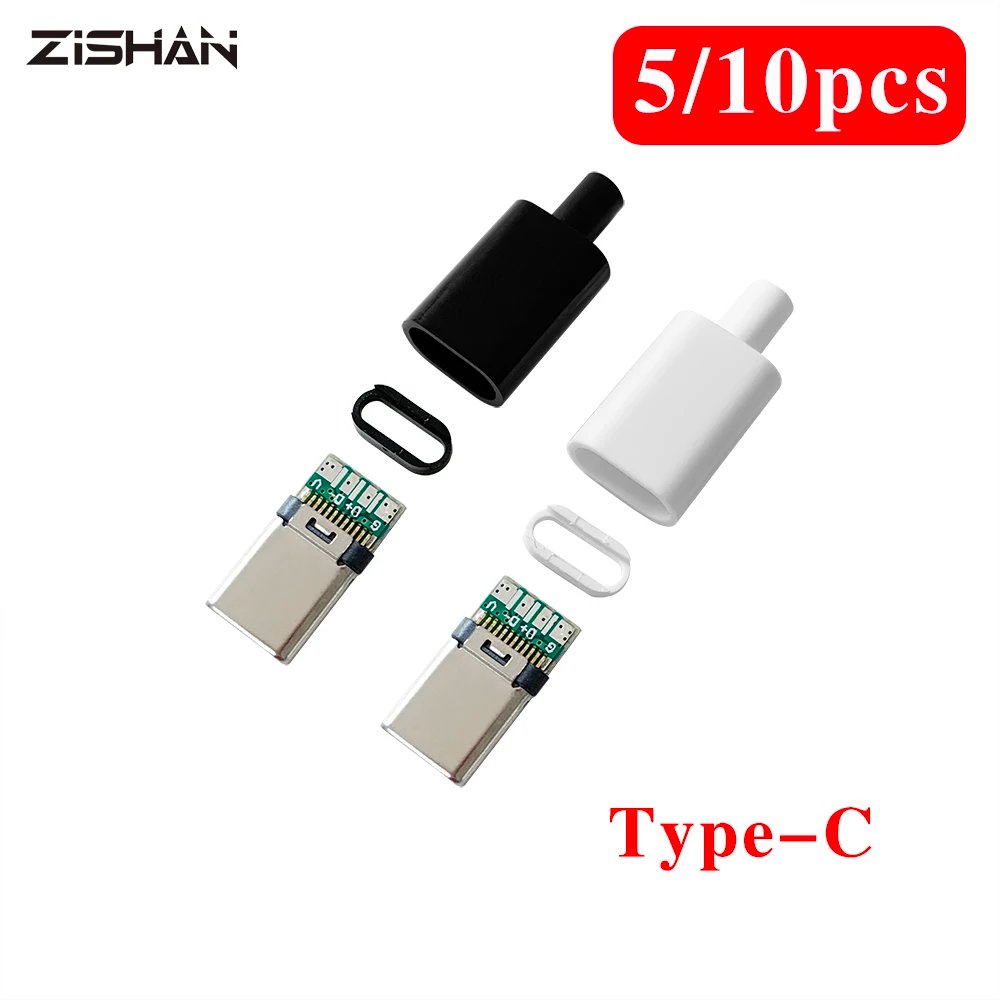 10pcs Type C usb3.1 3A fast charging USB Connectors Male Jack Tail Plug Electric Terminals welding DIY data cable accessories