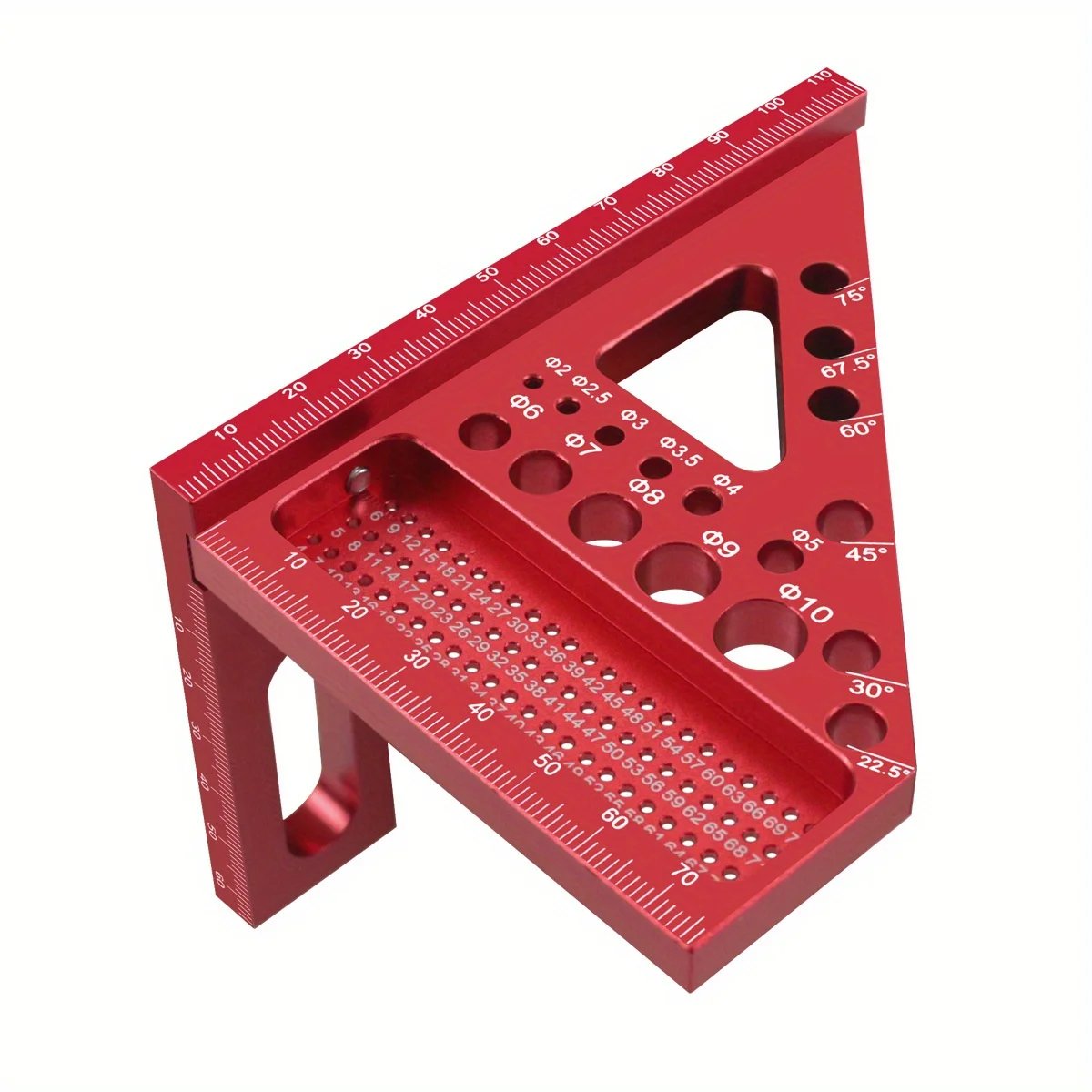 Woodworking Square Protractor, Woodworking Square With Dowel Pins,Aluminum Alloy Miter Triangular Ruler,Angler Scriber Woodworking Square Protractor, Woodworking Square With Dowel Pins,Aluminum Alloy Miter Triangular Ruler,Angler Scriber