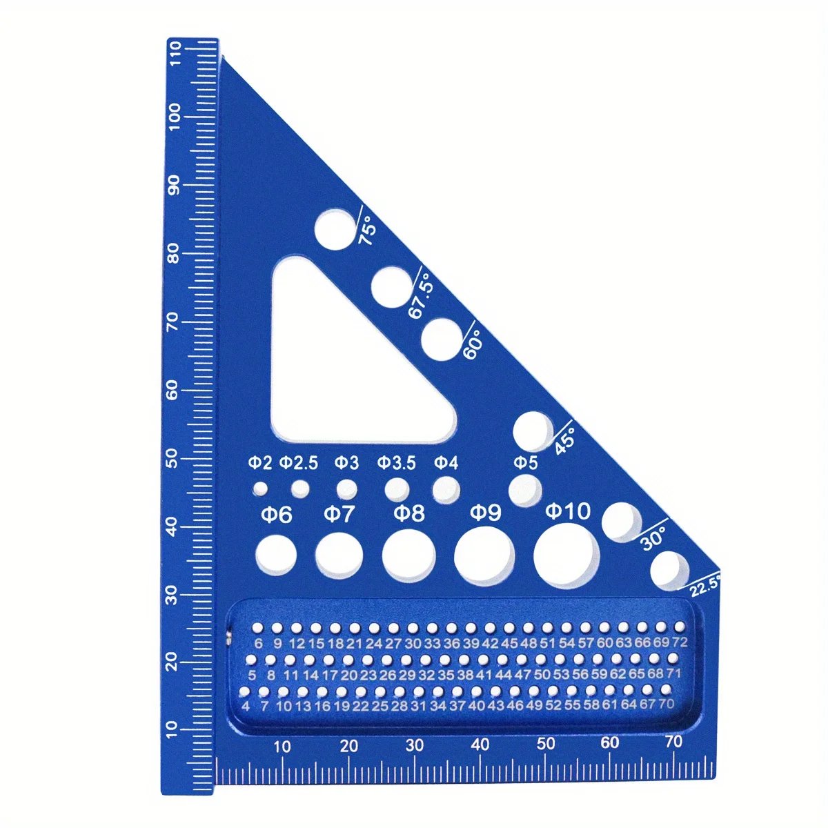 Woodworking Square Protractor, Woodworking Square With Dowel Pins,Aluminum Alloy Miter Triangular Ruler,Angler Scriber Woodworking Square Protractor, Woodworking Square With Dowel Pins,Aluminum Alloy Miter Triangular Ruler,Angler Scriber