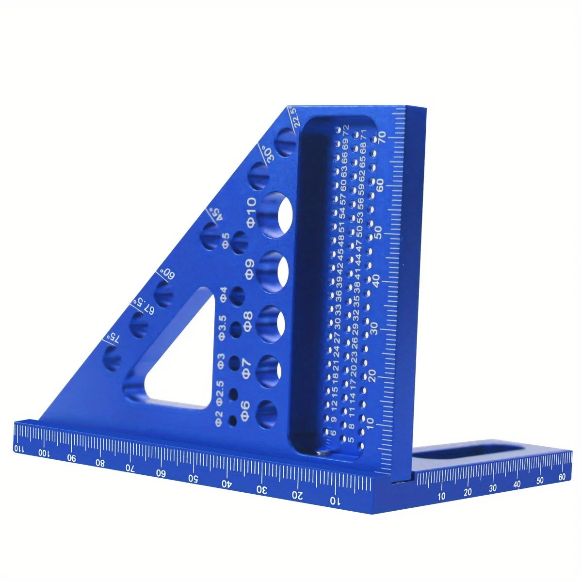 Woodworking Square Protractor, Woodworking Square With Dowel Pins,Aluminum Alloy Miter Triangular Ruler,Angler Scriber Woodworking Square Protractor, Woodworking Square With Dowel Pins,Aluminum Alloy Miter Triangular Ruler,Angler Scriber