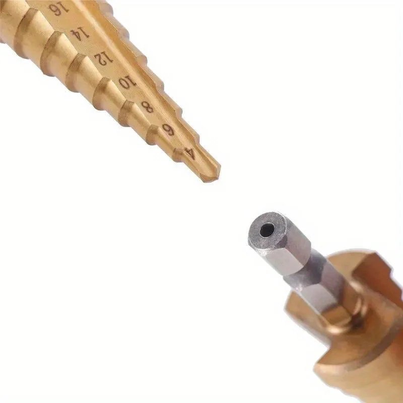 3-12 4 -12 4-20MM HSS Straight Fluted Pagoda Step Drill 3Pcs Hex Shank Reamer Bit Set Titanium Coated Wood Metal Hole