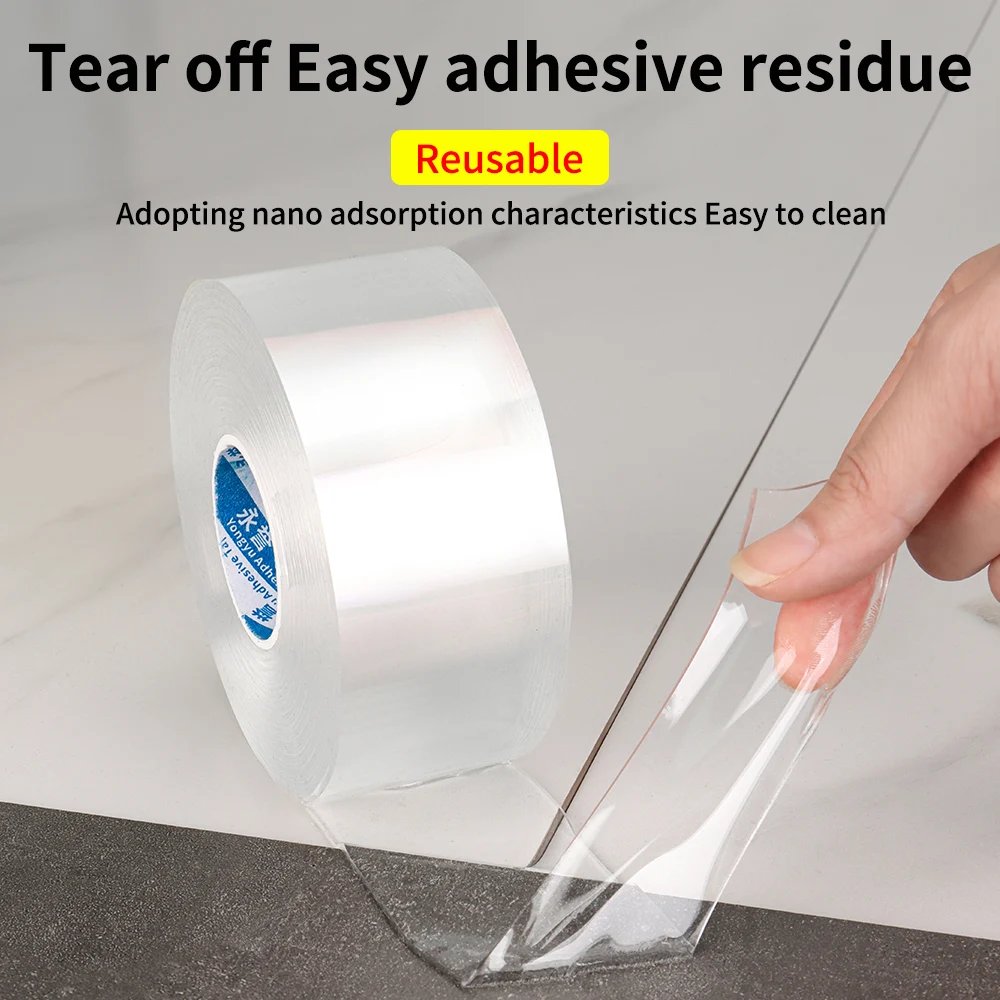 Strong Viscosity Double Sided Nano Tape Removable Waterproof No Trace Reusable Self Adhesive Strips Washable Transparent Tape