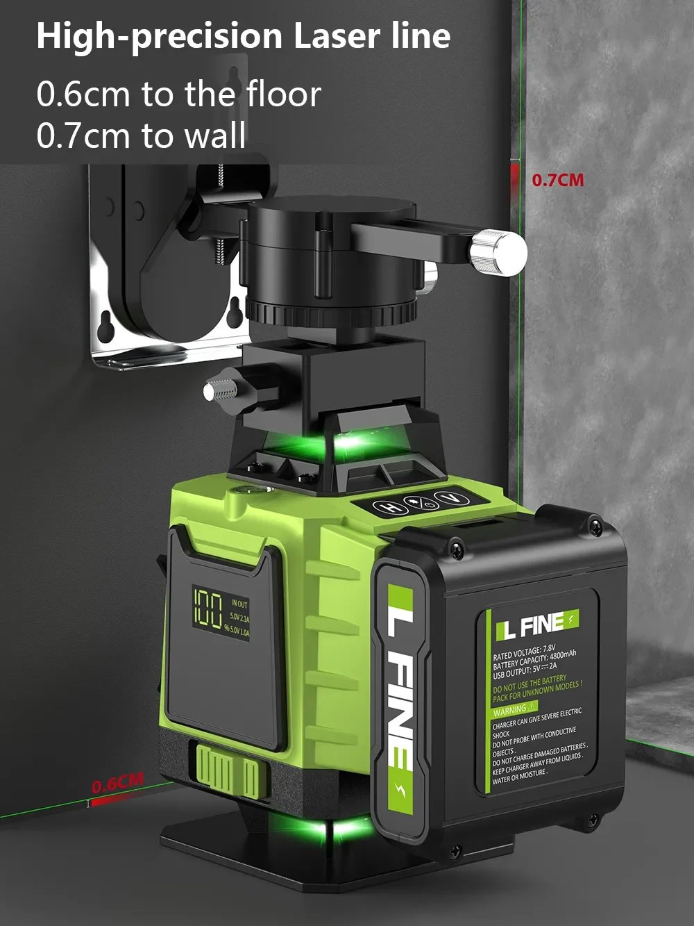 LFINE 3D/4D Laser Level 12/16 Lines Horizontal And Vertical With Remote Control 8 Lines 360&deg;Self-leveling Laser Levels