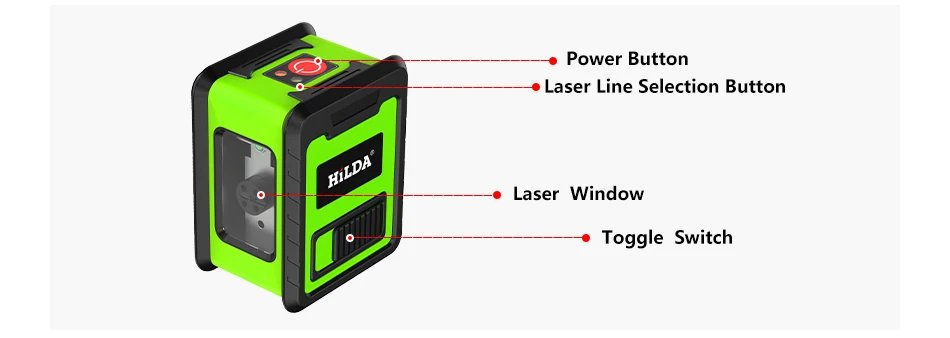 HILDA Laser Level Meter 2-Lines Cross Green Level Laser Horizontal & Vertical Nivel Laser Self-Leveling лазерный уровень