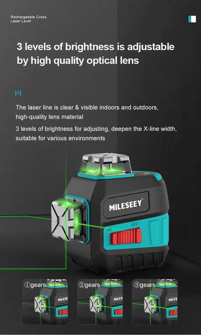 MiLESEEY 2 Lines Laser Level L52R L62 360 Laser Level L6 Green nivel Laser with Battery and Tripod лазерный уровень