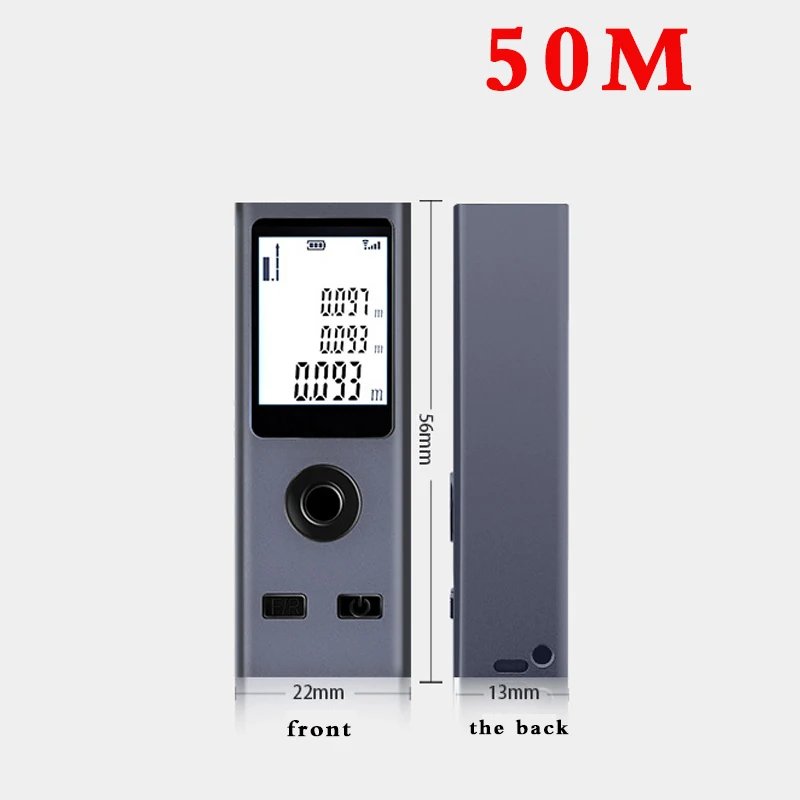 Mini Laser Rangefinder Digital Tape Measure Laser Ruler USB Charge Aluminum Alloy Fuselage Measuring Distance: 30m/50m Mini Laser Rangefinder Digital Tape Measure Laser Ruler USB Charge Aluminum Alloy Fuselage Measuring Distance: 30m/50m