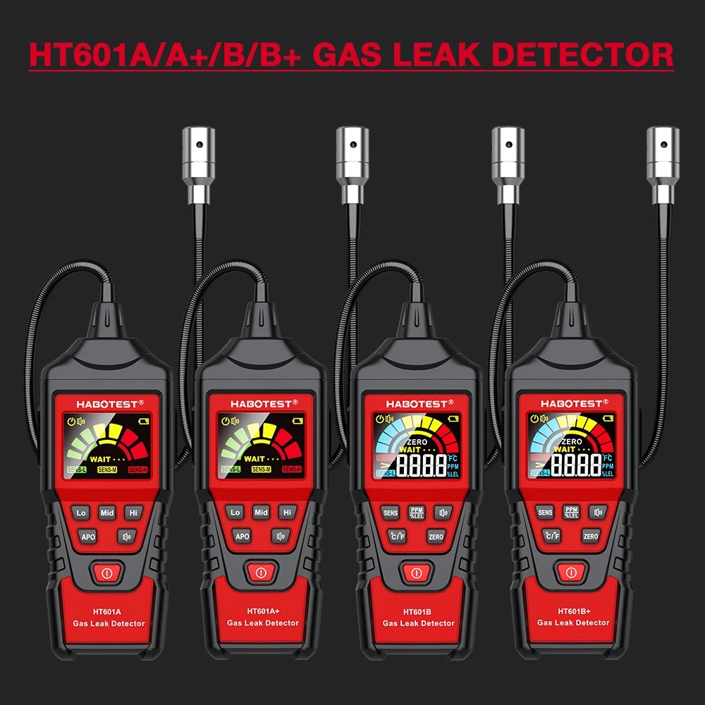 HABOTEST HT601 Gas Leak Detector Analyzer HT601A HT601B Sound & Screen Alarm Combustible Flammable Natural Methane Tester