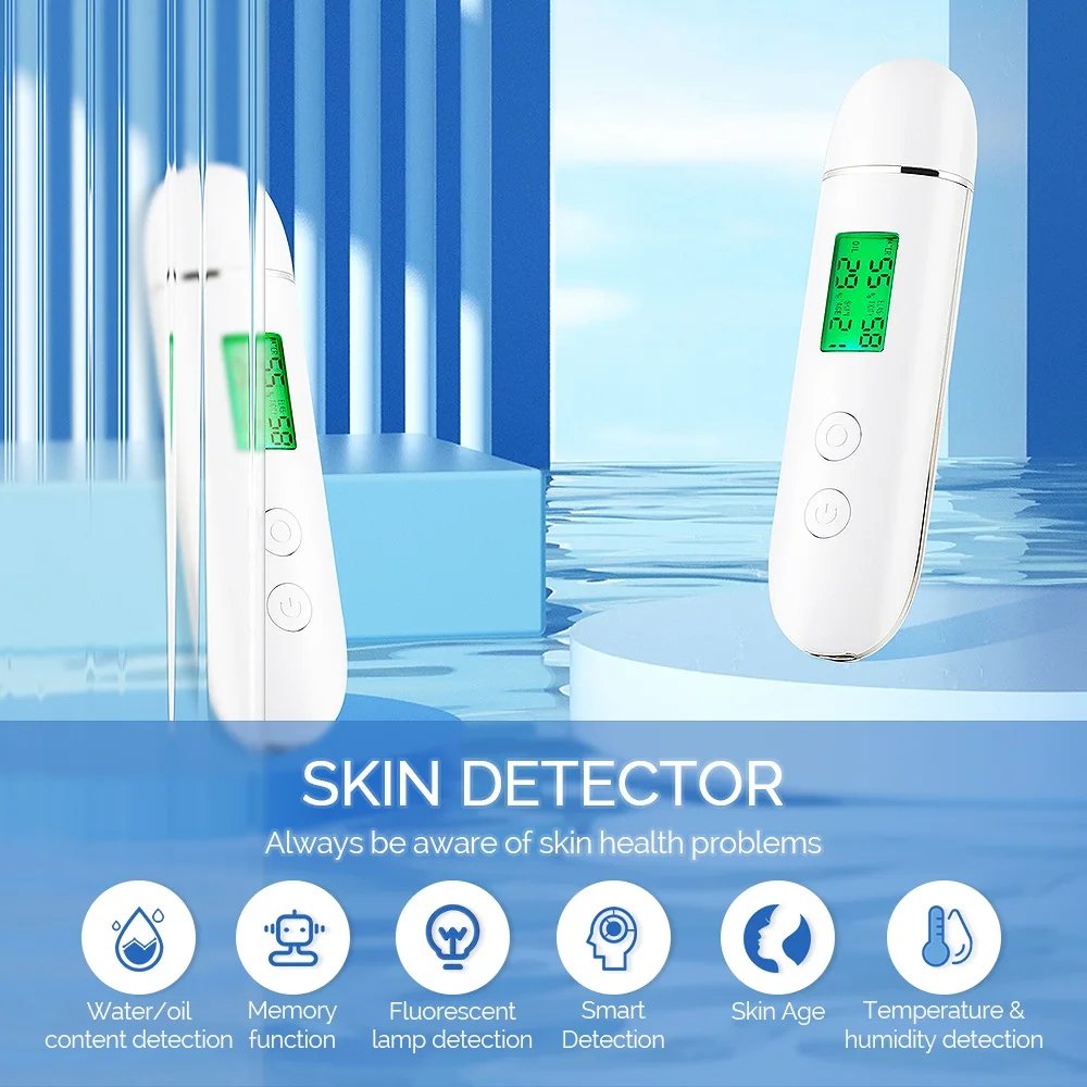 Skin Tester Face Skin Moisture&Oil Content Skin Analyzer Skin Water Cheek Elastic Skin Age Test Meter Fluorescent Agent Detector Skin Tester Face Skin Moisture&Oil Content Skin Analyzer Skin Water Cheek Elastic Skin Age Test Meter Fluorescent Agent Detector