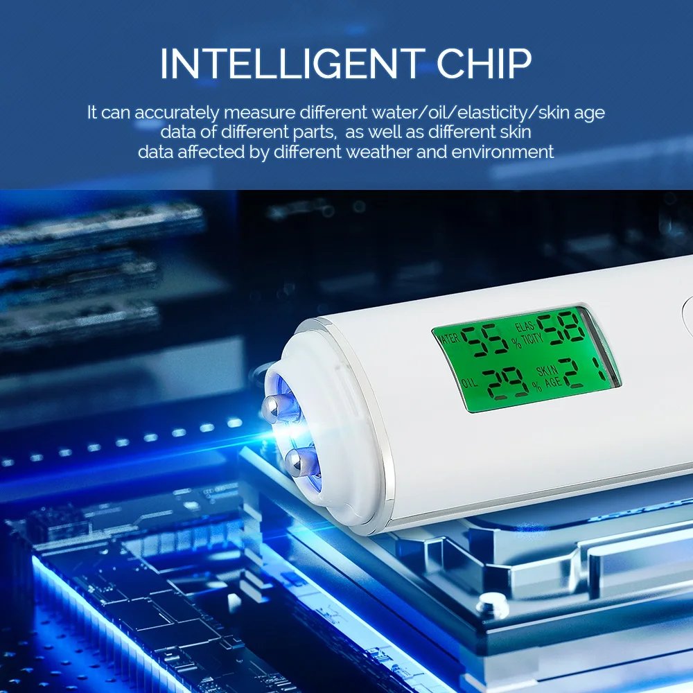 Skin Tester Face Skin Moisture&Oil Content Skin Analyzer Skin Water Cheek Elastic Skin Age Test Meter Fluorescent Agent Detector Skin Tester Face Skin Moisture&Oil Content Skin Analyzer Skin Water Cheek Elastic Skin Age Test Meter Fluorescent Agent Detector