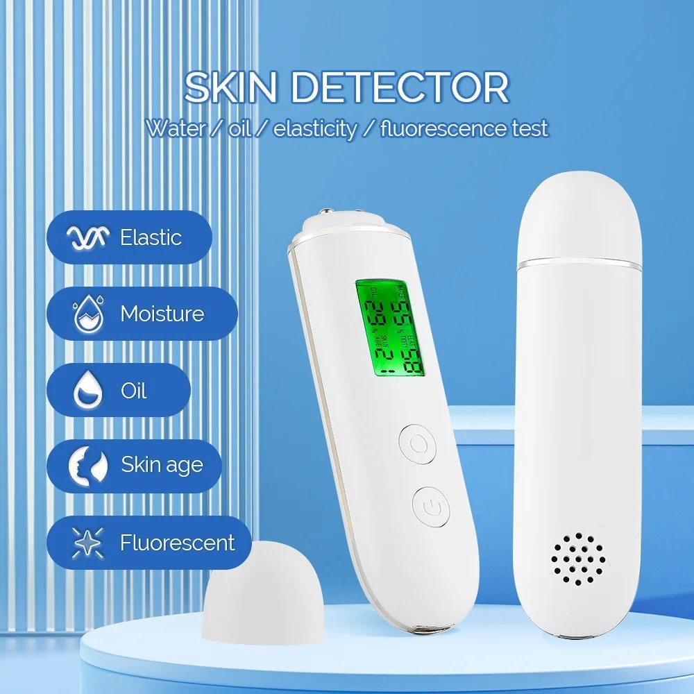 Skin Tester Face Skin Moisture&Oil Content Skin Analyzer Skin Water Cheek Elastic Skin Age Test Meter Fluorescent Agent Detector Skin Tester Face Skin Moisture&Oil Content Skin Analyzer Skin Water Cheek Elastic Skin Age Test Meter Fluorescent Agent Detector