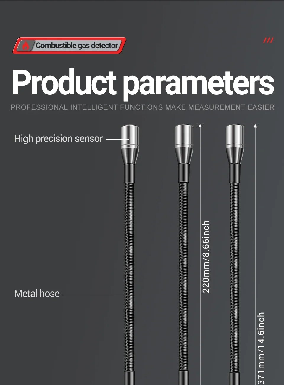 ANENG GN803 Handheld Gas Leak Detector Methane Combustible Gas Testers Portable Gases Concentration Analyzer Meter Leakage Tools