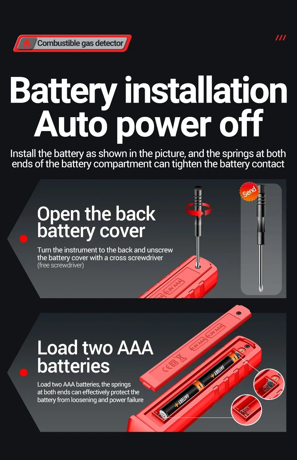 ANENG GN803 Handheld Gas Leak Detector Methane Combustible Gas Testers Portable Gases Concentration Analyzer Meter Leakage Tools