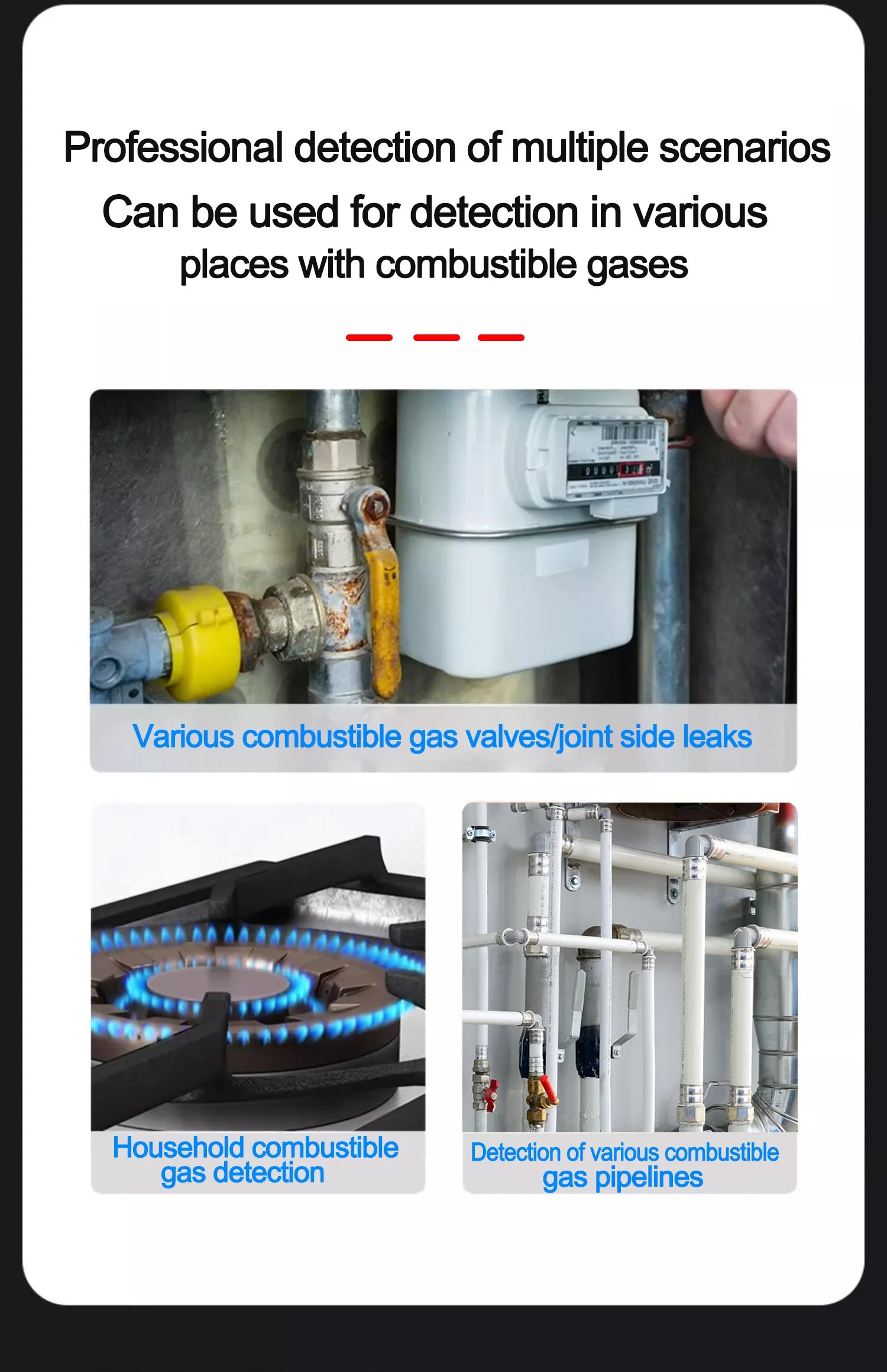 Combustible Gas Leak Detector Natural Flammable Alcohol LPG Methane Analyzer Buzzer Alarm PPM Analyzer Combustible Sensor Tool