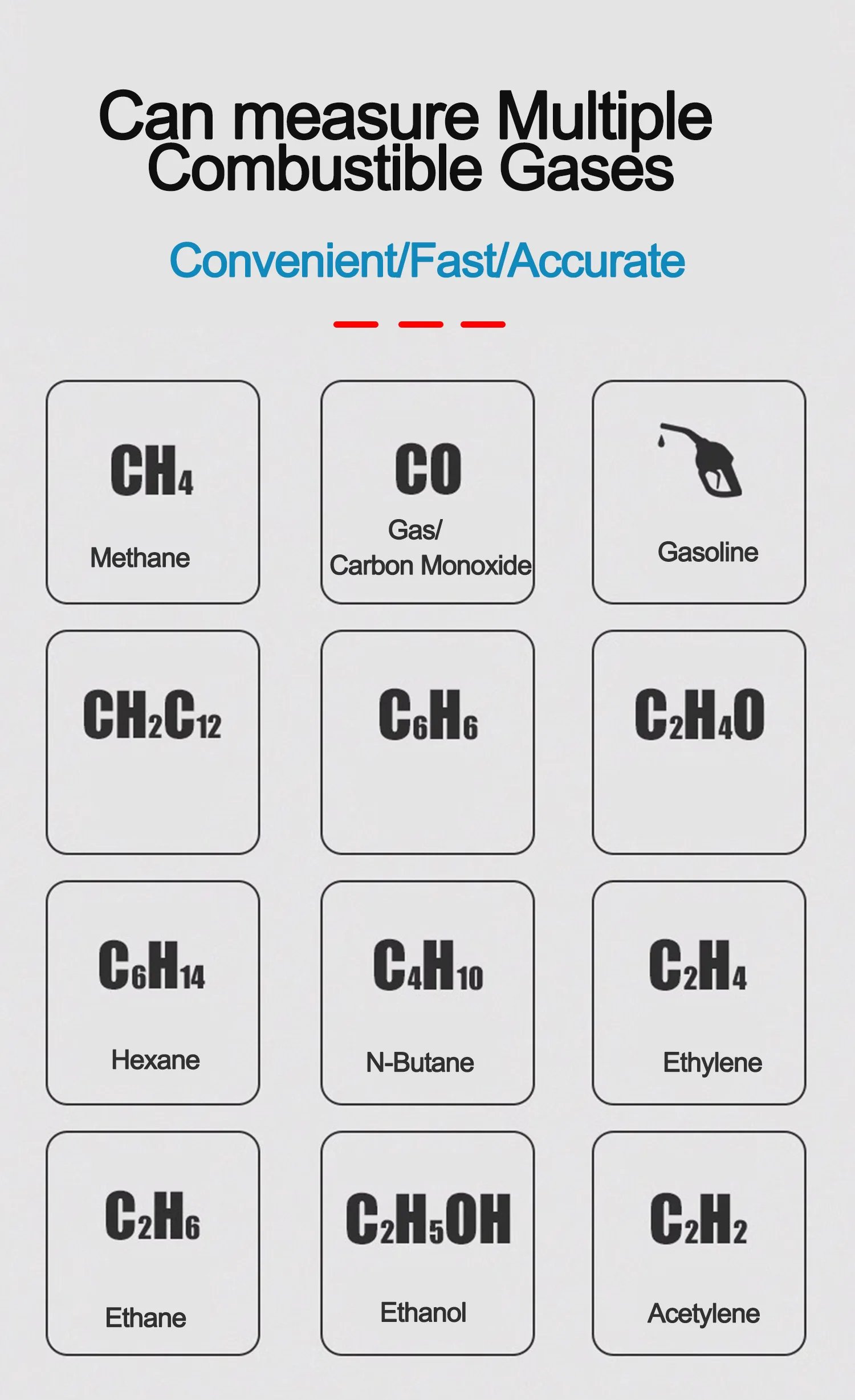 Combustible Gas Leak Detector Natural Flammable Alcohol LPG Methane Analyzer Buzzer Alarm PPM Analyzer Combustible Sensor Tool