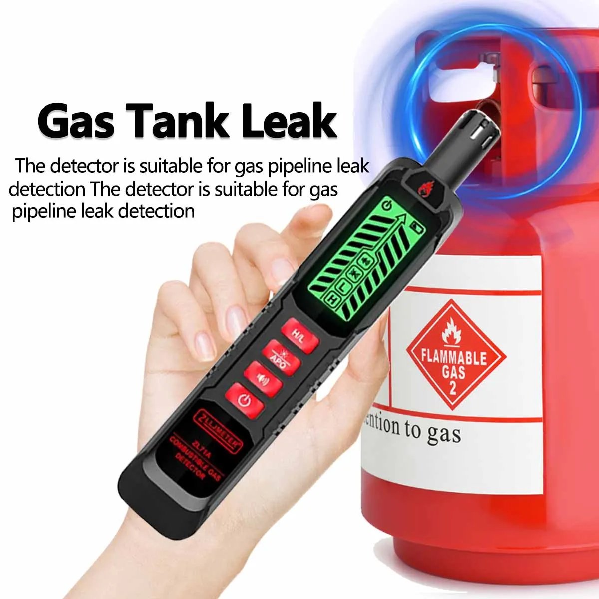 Combustible Gas Leak Detector Natural Flammable Alcohol LPG Methane Analyzer Buzzer Alarm PPM Analyzer Combustible Sensor Tool