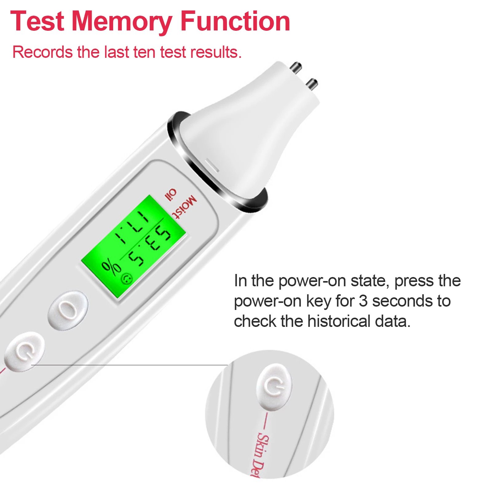 Face Skin Tester Portable Skin Analyzer Digital Aesthetic Moisture Tester Water Oil Monitor for Skin Care Skin Diagnostic Device