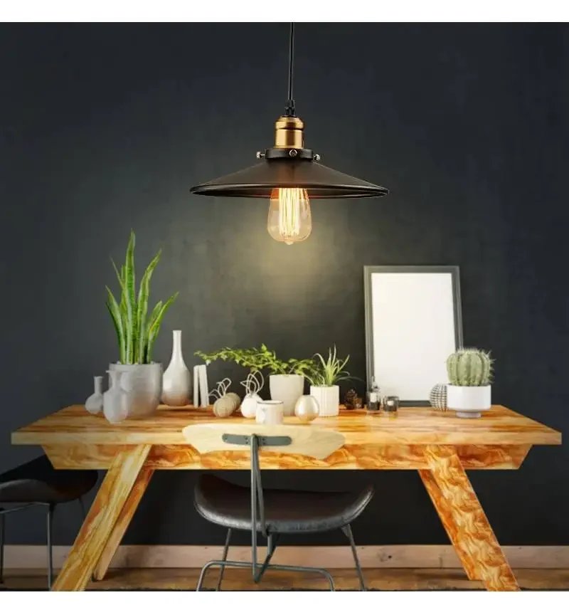 Vintage Pendant Light Decoration Salon Edison Loft Style Vintage Industrial Retro Pendant Lamp E27 Holder Iron Restaurant Lights