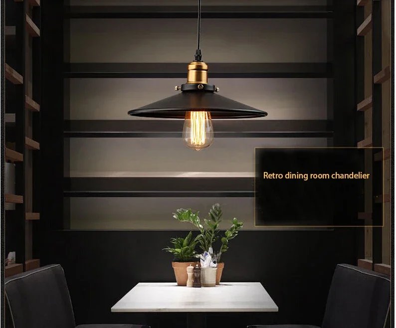 Vintage Pendant Light Decoration Salon Edison Loft Style Vintage Industrial Retro Pendant Lamp E27 Holder Iron Restaurant Lights
