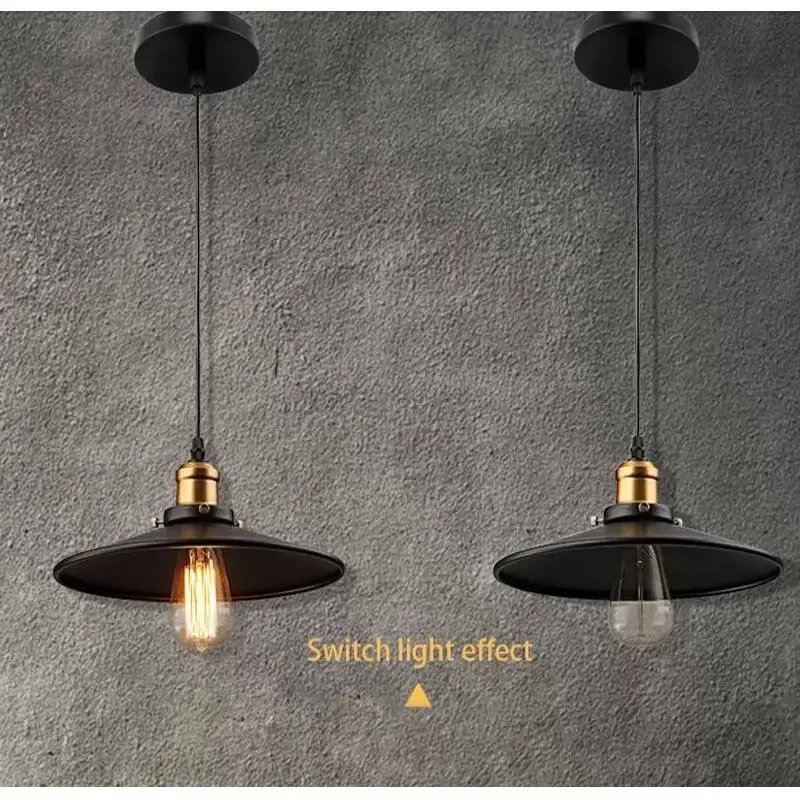 Vintage Pendant Light Decoration Salon Edison Loft Style Vintage Industrial Retro Pendant Lamp E27 Holder Iron Restaurant Lights