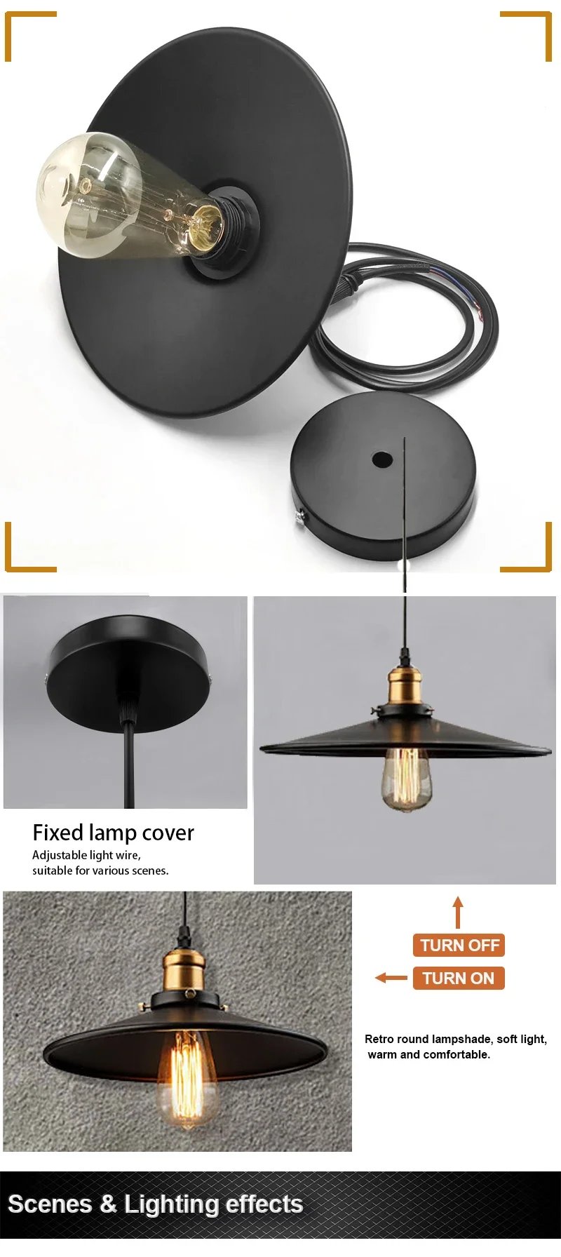 Vintage Pendant Light Decoration Salon Edison Loft Style Vintage Industrial Retro Pendant Lamp E27 Holder Iron Restaurant Lights