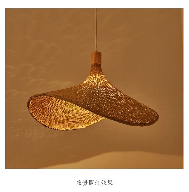 Bamboo Hanging Lamp Pendant Ceiling Light Rattan Wicker Lustre Hand Knit Braiding Suspended Home Dining люстра потолочная