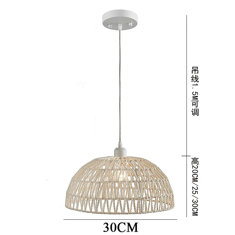 Hemp Rope Chandelier Homestay Pastoral Restaurant Tea Room Bar Bedroom Livingroom Zen Handmade Lamp Pendant Light