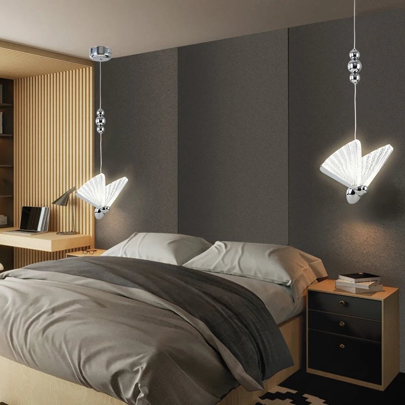 Butterfly Led Pendant Lights Nordic Hanging Lamp Indoor Lighting For Bedside Living Dining Room Kitchen pendente ilumina&ccedil;&atilde;o