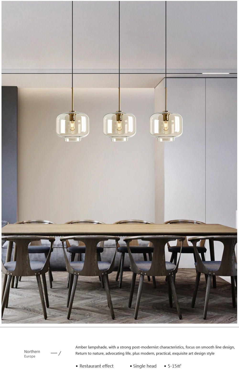Modern Nordic hanging loft Glass lustre Pendant Light industrial decor Lights Fixtures E27/E26 for Kitchen Restaurant Lamp