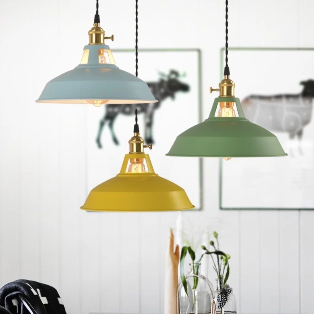 Pendant Lights Retro Industrial Colorful Restaurant Kitchen Home Ceiling Lamps Vintage Hanging Lights Lampshade Decorative Lamps Pendant Lights Retro Industrial Colorful Restaurant Kitchen Home Ceiling Lamps Vintage Hanging Lights Lampshade Decorative Lamps