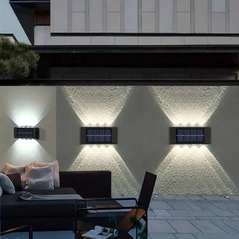 1/2pcs Solar Outdoor Courtyard Lamp Home Wall Lamp Decoration Wall Washing Wall New Style up and down Lighting Atmosphere Wall L