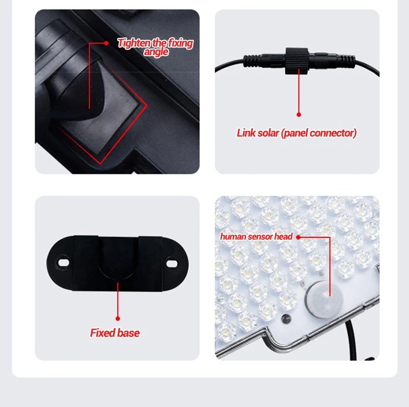 High Power 106LED Solar Outdoor Courtyard Wall Lamp Waterproof Sunlight with Sensor Remote Control Garden Decoration Street Lamp