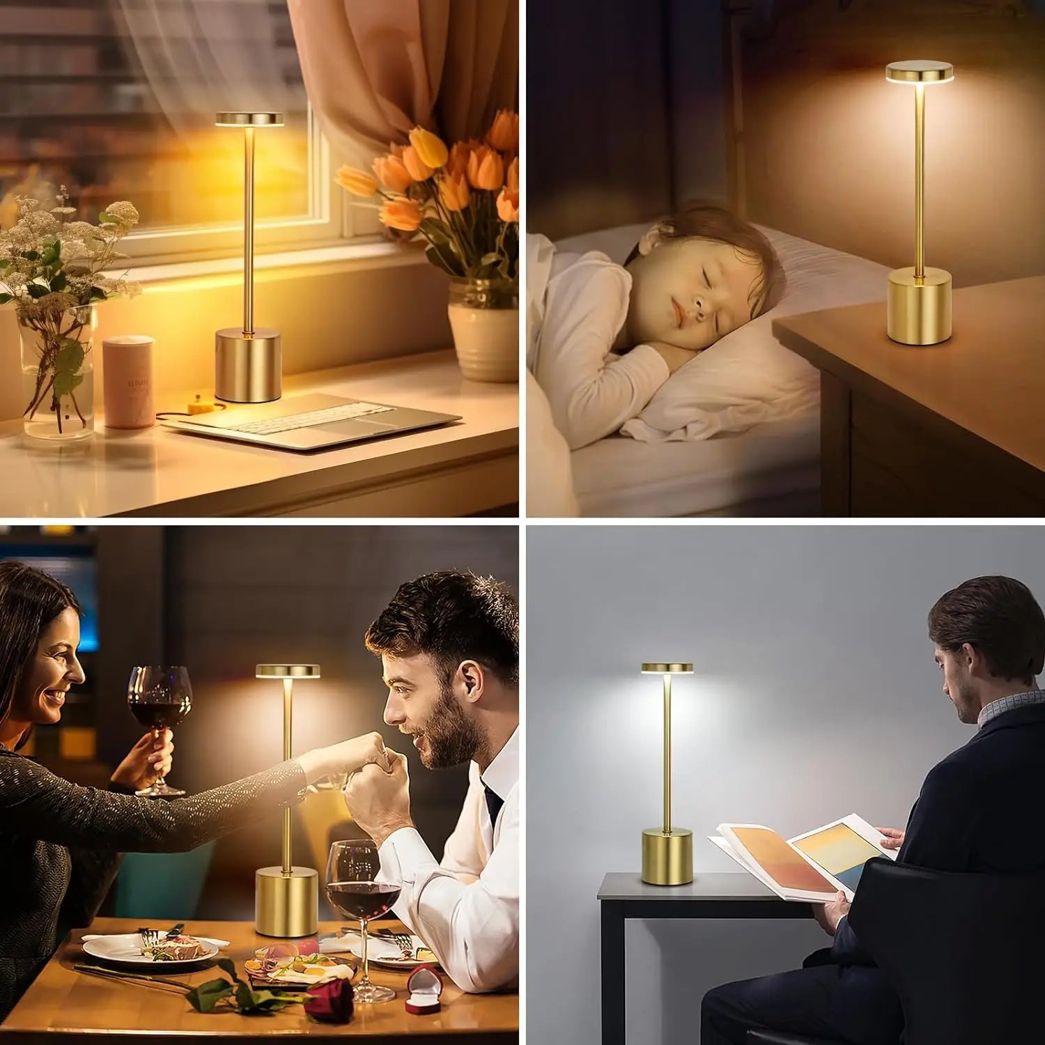 Creative Ambient Light Metal Table Lamp Bar Outdoor Decoration Simple LED Rechargeable Touch Three Colors Bedside Night Light Creative Ambient Light Metal Table Lamp Bar Outdoor Decoration Simple LED Rechargeable Touch Three Colors Bedside Night Light