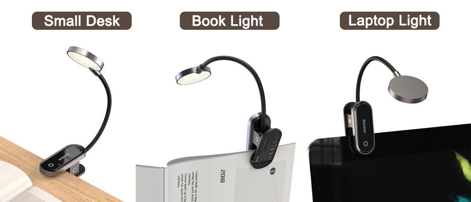 Baseus LED Clip Table Lamp Stepless Dimmable Wireless Desk Lamp Touch USB Rechargeable Reading Light LED Night Light Laptop Lamp Baseus LED Clip Table Lamp Stepless Dimmable Wireless Desk Lamp Touch USB Rechargeable Reading Light LED Night Light Laptop Lamp