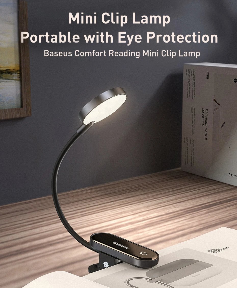 Baseus LED Clip Table Lamp Stepless Dimmable Wireless Desk Lamp Touch USB Rechargeable Reading Light LED Night Light Laptop Lamp Baseus LED Clip Table Lamp Stepless Dimmable Wireless Desk Lamp Touch USB Rechargeable Reading Light LED Night Light Laptop Lamp