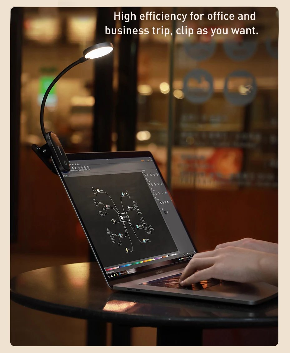 Baseus LED Clip Table Lamp Stepless Dimmable Wireless Desk Lamp Touch USB Rechargeable Reading Light LED Night Light Laptop Lamp Baseus LED Clip Table Lamp Stepless Dimmable Wireless Desk Lamp Touch USB Rechargeable Reading Light LED Night Light Laptop Lamp
