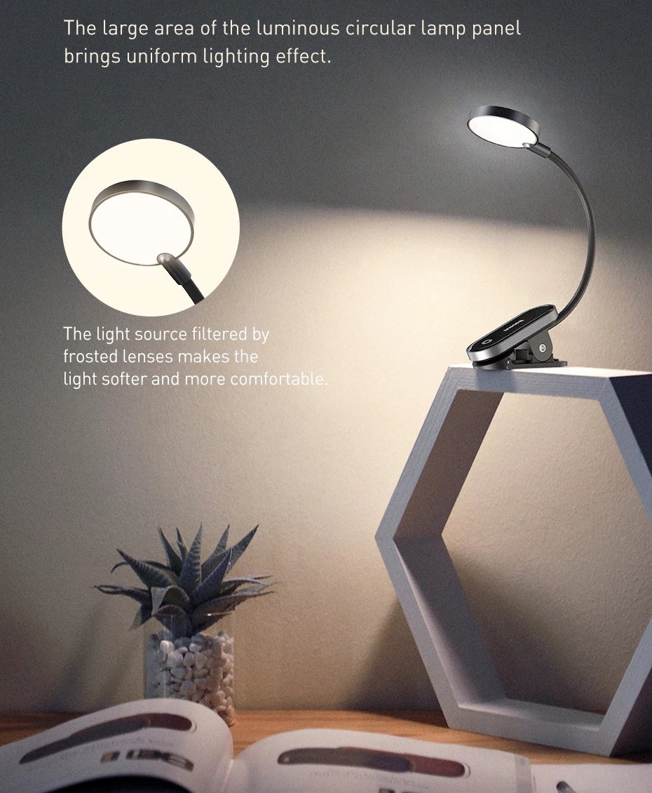 Baseus LED Clip Table Lamp Stepless Dimmable Wireless Desk Lamp Touch USB Rechargeable Reading Light LED Night Light Laptop Lamp Baseus LED Clip Table Lamp Stepless Dimmable Wireless Desk Lamp Touch USB Rechargeable Reading Light LED Night Light Laptop Lamp
