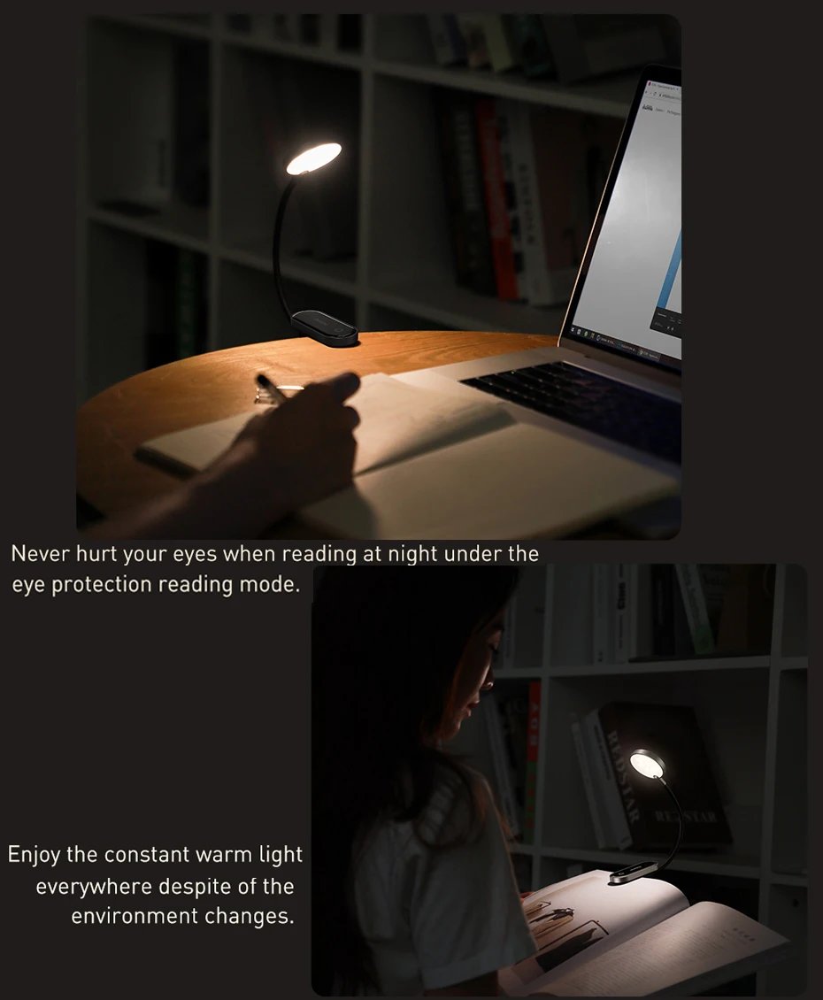 Baseus LED Clip Table Lamp Stepless Dimmable Wireless Desk Lamp Touch USB Rechargeable Reading Light LED Night Light Laptop Lamp Baseus LED Clip Table Lamp Stepless Dimmable Wireless Desk Lamp Touch USB Rechargeable Reading Light LED Night Light Laptop Lamp