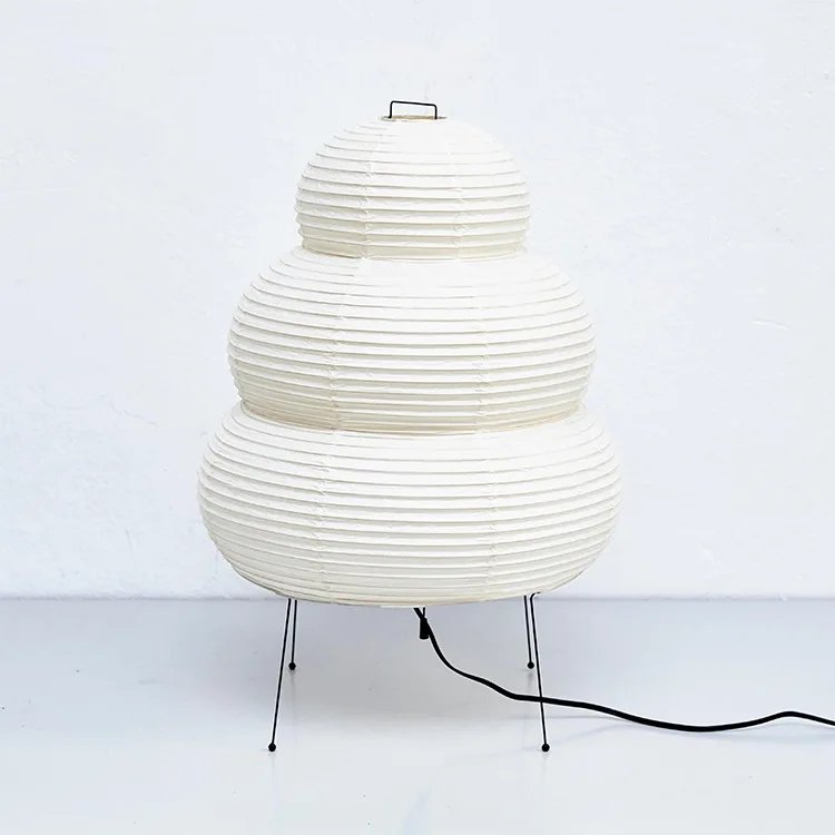 Japanese Wabi-sabi Tripod Floor Lamp Bedroom Bedside Living Dining Room Study Loft Decor Desk Light White Rice Paper Table Lamp