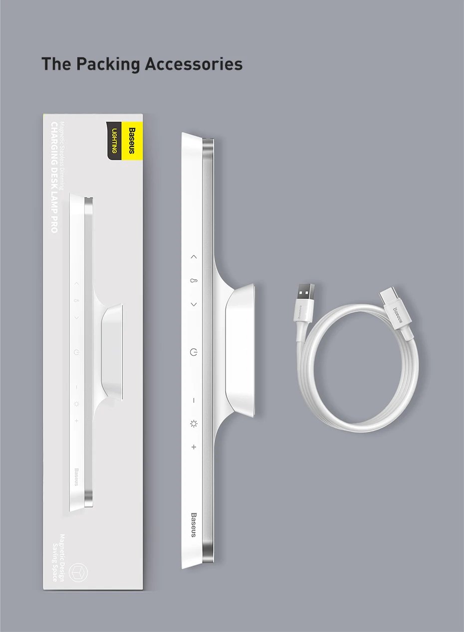 Baseus Magnetic Desk Lamp Hanging LED Table Lamp Chargeable Stepless Dimming Cabinet Night Light Closet Wardrobe Study Read Lamp Baseus Magnetic Desk Lamp Hanging LED Table Lamp Chargeable Stepless Dimming Cabinet Night Light Closet Wardrobe Study Read Lamp