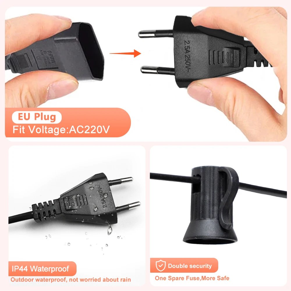 Outdoor G40 String Lights Waterproof Garden Hanging String Bulb Dimmable Shatterproof Patio Light For Christmas Party Decoration