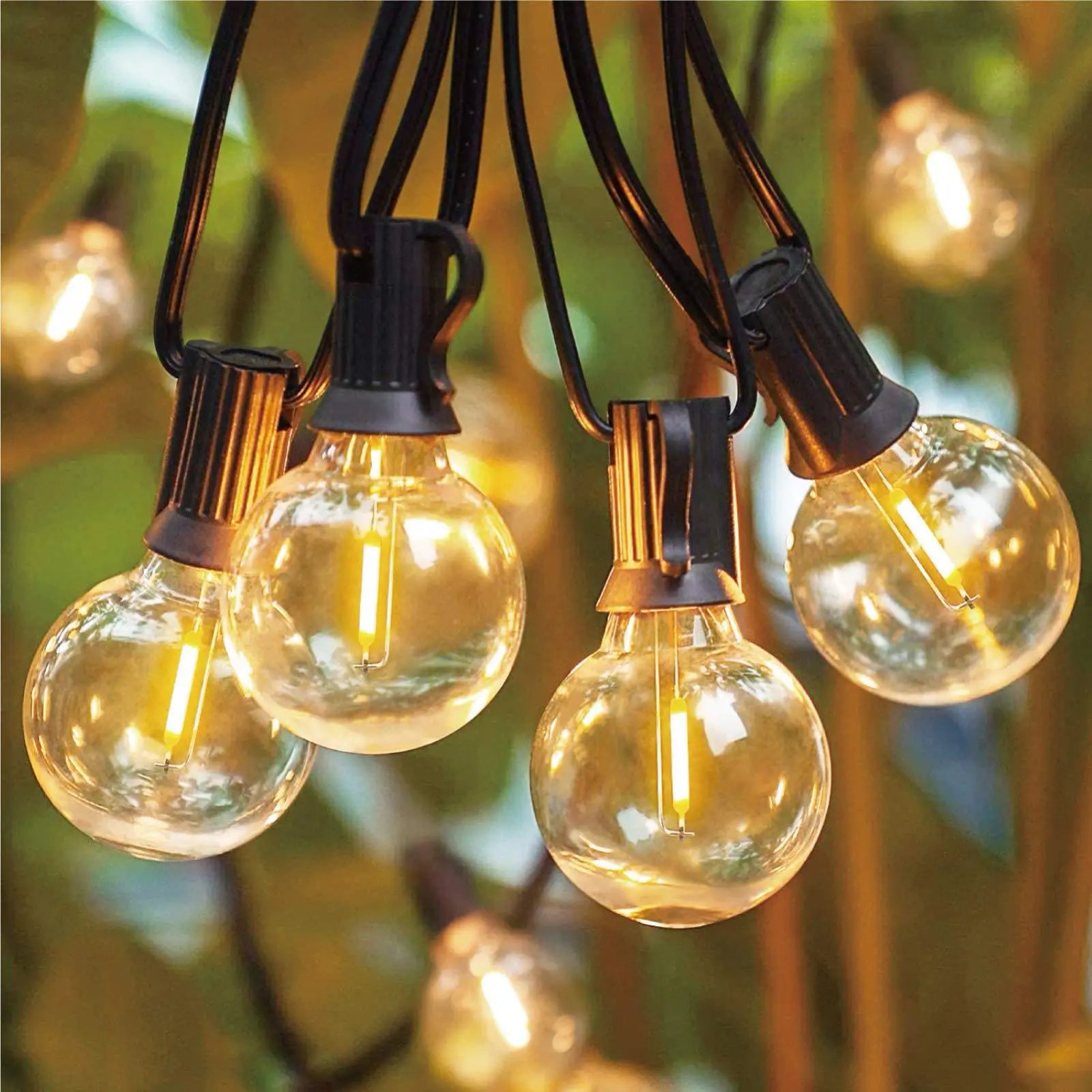Outdoor G40 String Lights Waterproof Garden Hanging String Bulb Dimmable Shatterproof Patio Light For Christmas Party Decoration