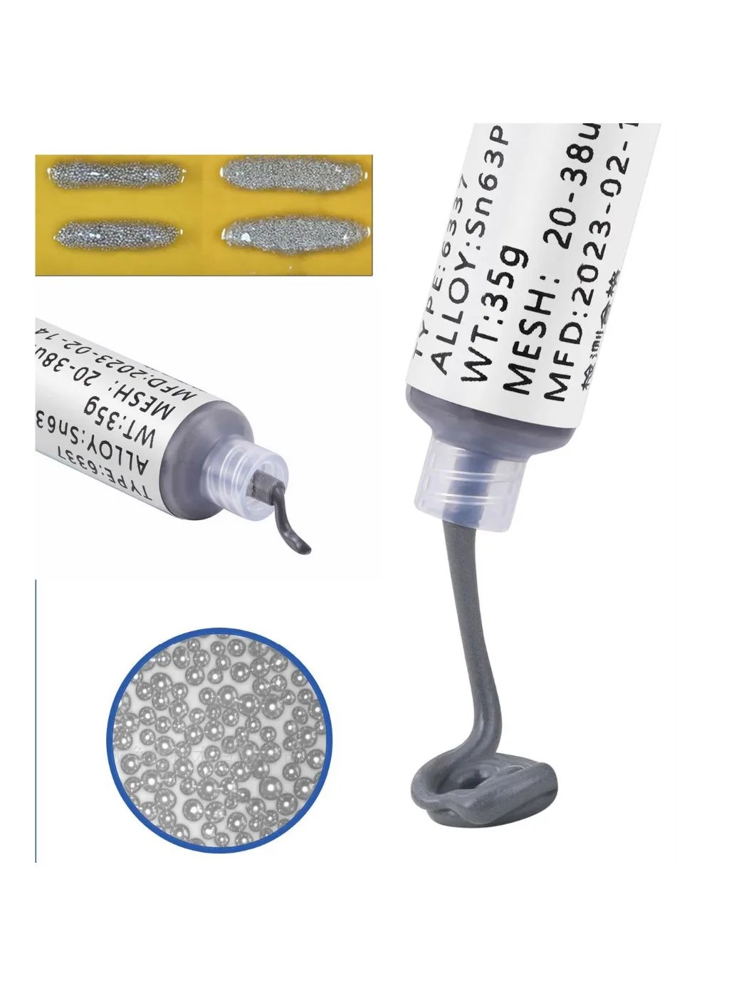 138/183℃ Solder Paste Syringe Flux for Soldering SMD BGA IC PCB Needle Tube Tin Solder Paste Welding Paste Welding Components