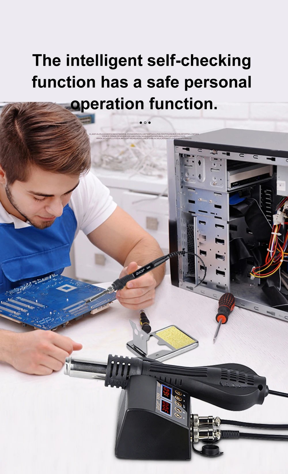 2 in 1 750W Soldering station LCD Digital display welding rework station for cell-phone BGA SMD PCB IC Repair solder tools 8898