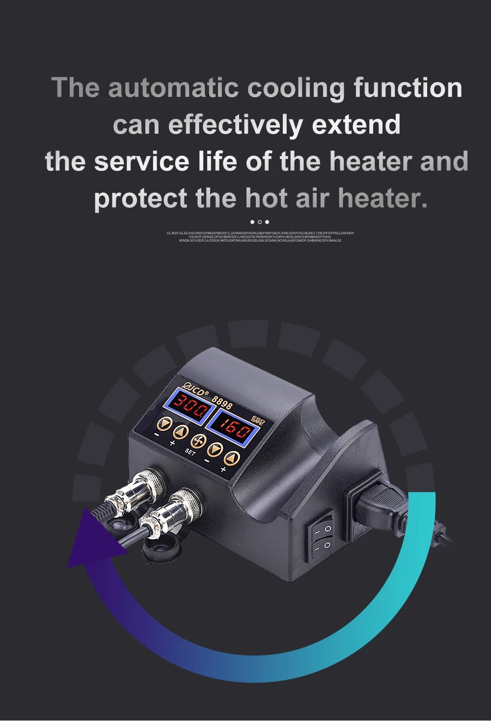 2 in 1 750W Soldering station LCD Digital display welding rework station for cell-phone BGA SMD PCB IC Repair solder tools 8898